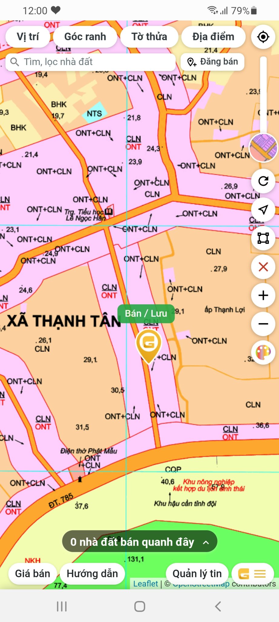 BÁN ĐẤT VƯỜN XÃ THẠNH TÂN, TP.TÂY NINH