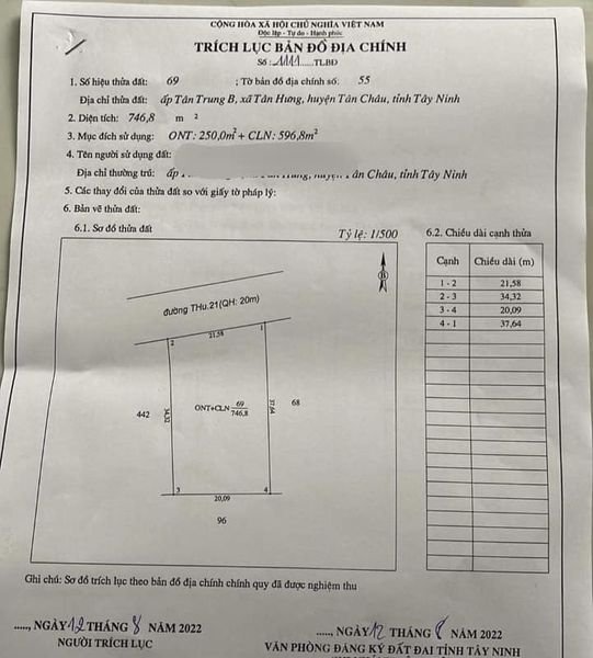 CẦN BÁN ĐẤT TÂN TRUNG TÂN HƯNG TÂY NINH